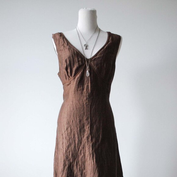 Taifun Earthy Brown Midi Dress - Picture 5 of 7
